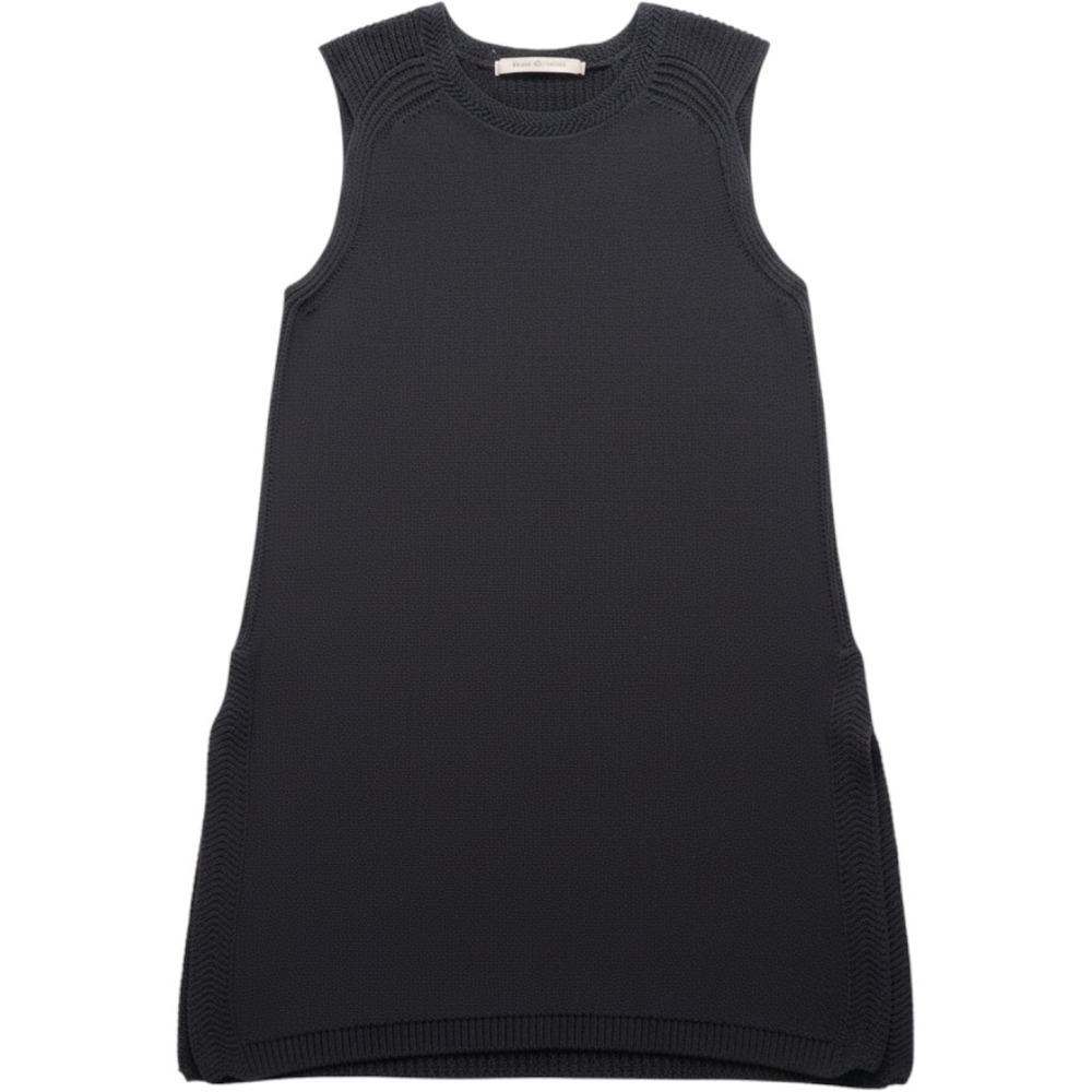 Athleta Sleeveless Knit Sweater Tunic Tank Top Gray Black Womens Medium